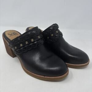 Sofft‎ Black Leather Solano 2.5" Heeled Mules Size 7.5M SF0010401 Excellent!!